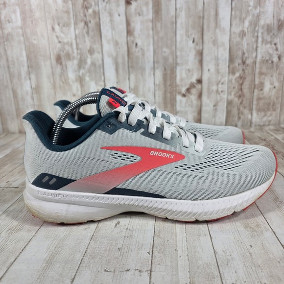 Brooks Shoes - Brooks Launch 9 Women's Running Shoes‎ Light Gray Coral Size 10.5 Medium